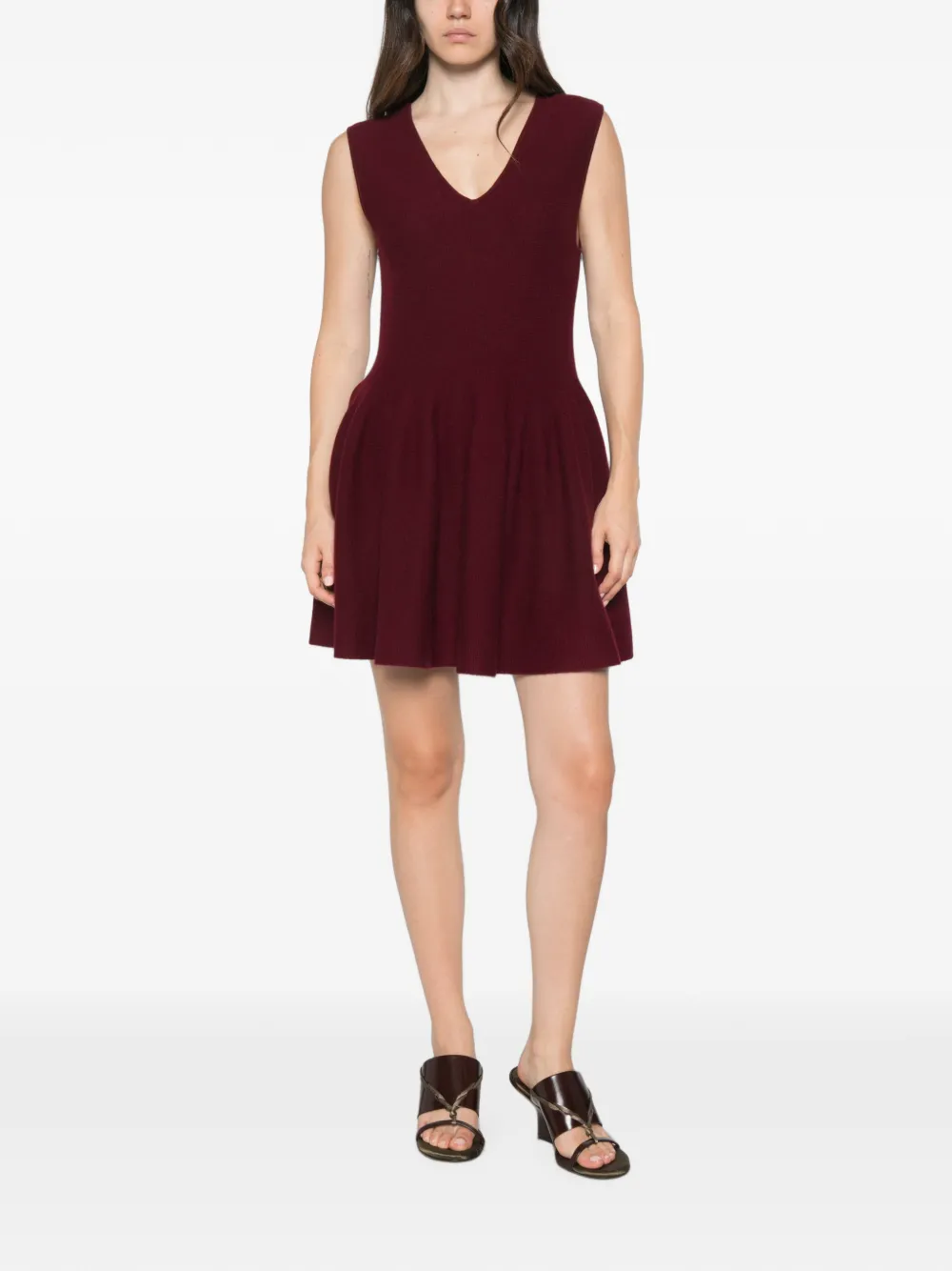 Lisa Yang Mini-jurk met V-hals Rood