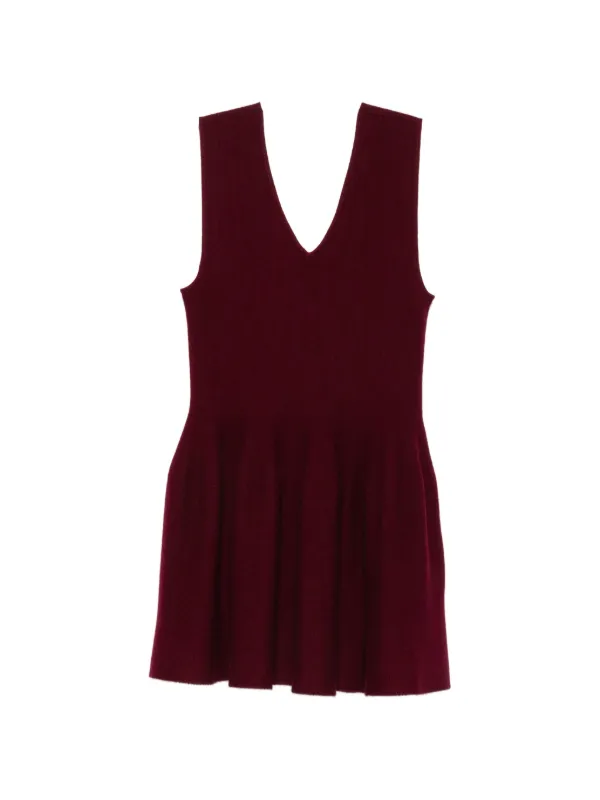 Lisa Yang V-neck Mini Dress in Red