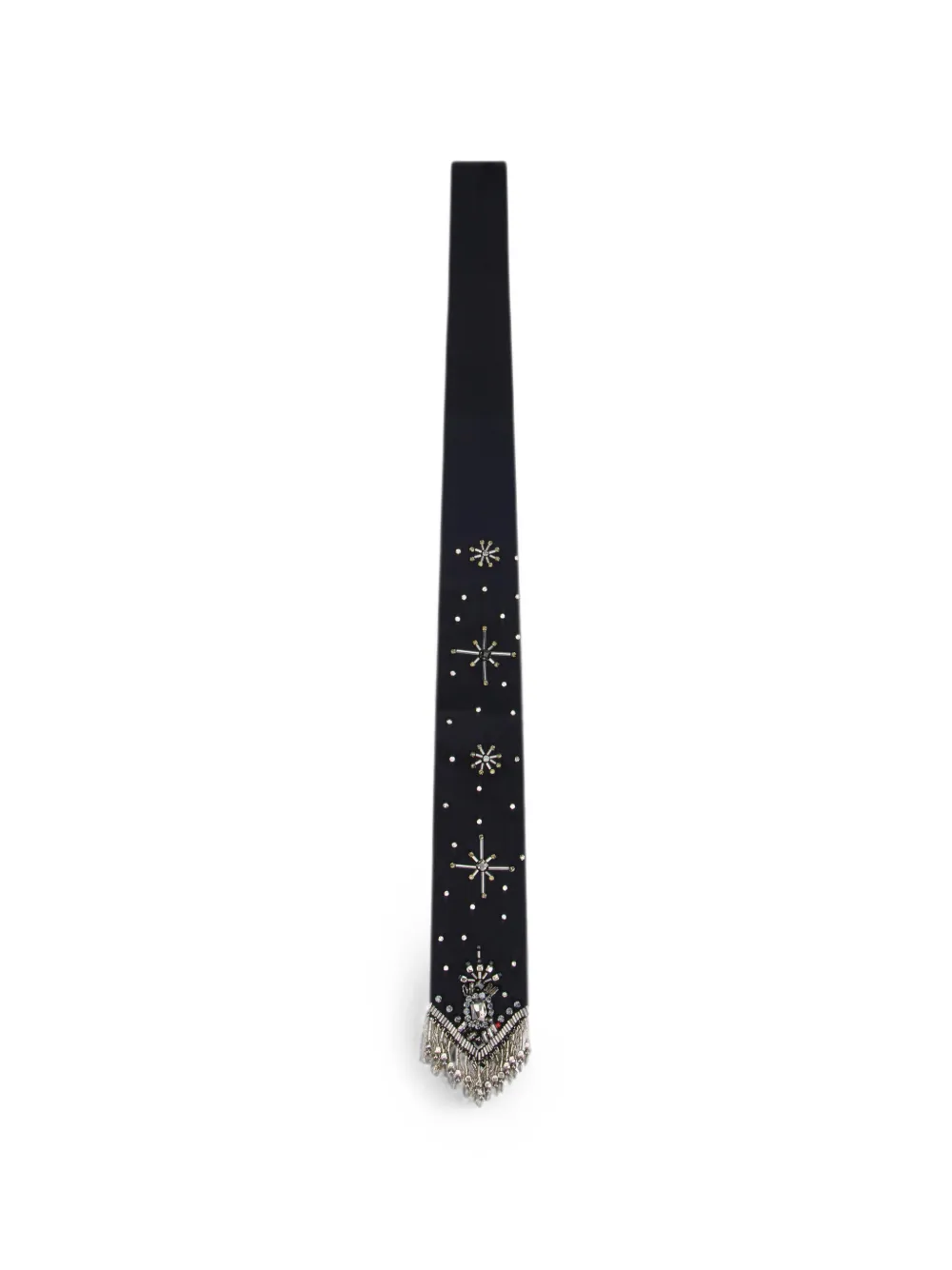 PINKO embellished fringed tie - Schwarz