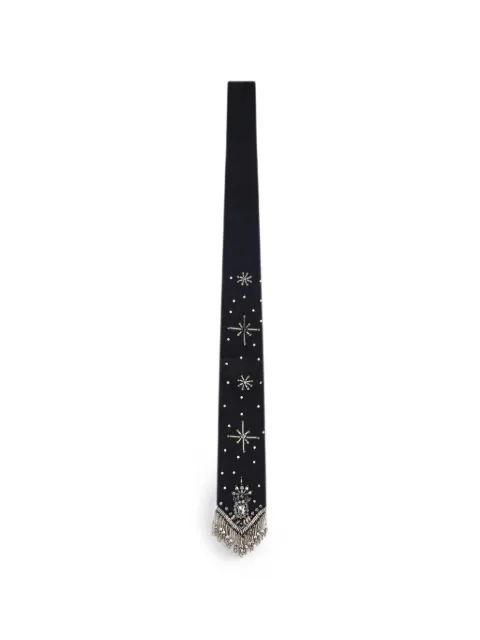 PINKO embellished fringed tie