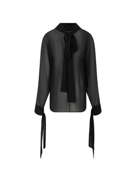 P.A.R.O.S.H. blusa traslúcida con moño en los puños