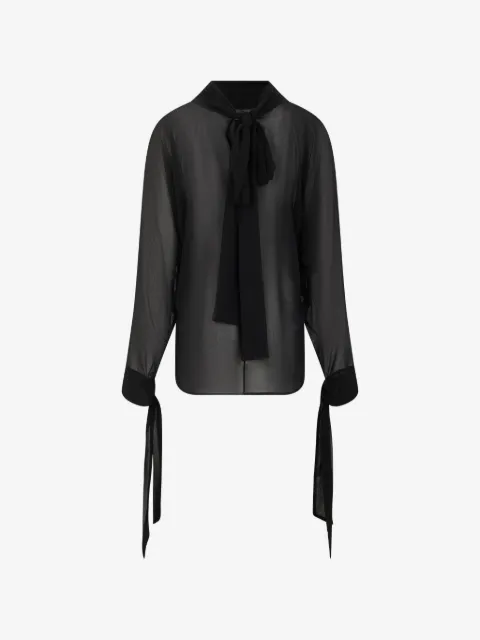 P.A.R.O.S.H. sheer tie-cuff blouse