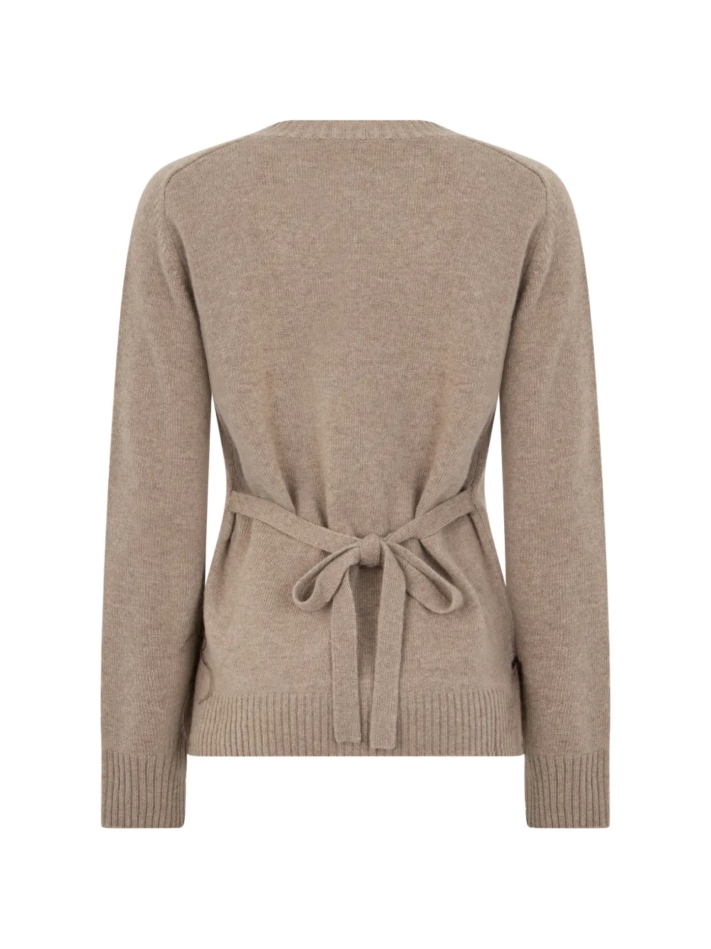 P.A.R.O.S.H. feather-trim tie-waist sweater Beige