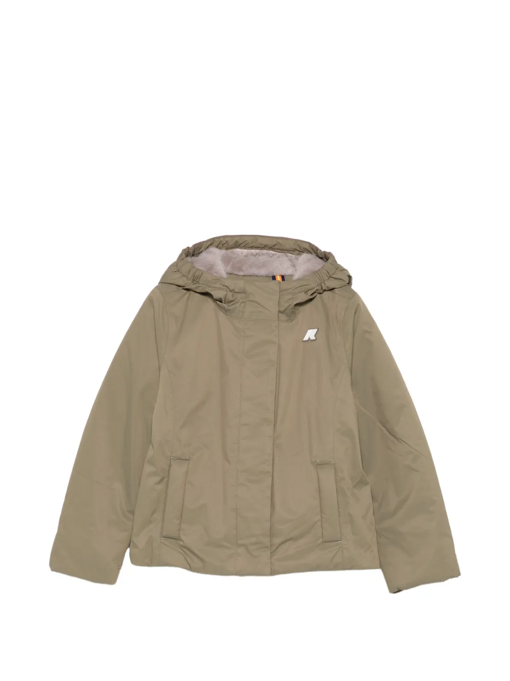 K Way Kids logo-patch hooded jacket - Verde