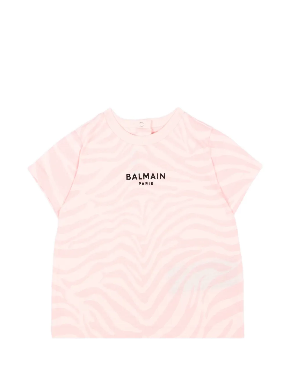 Balmain Kids zebra-print cotton T-shirt - Rosa