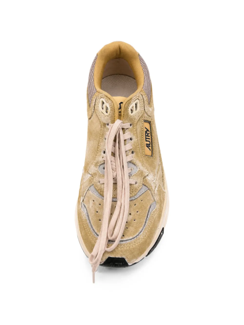 Autry Hyperway sneakers van geel en zilver suède
