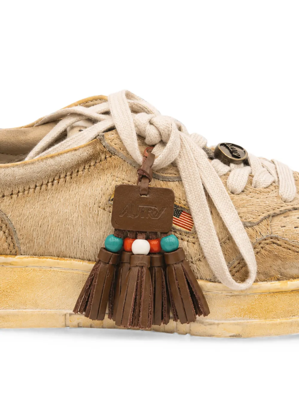 Autry beaded tassel sneakers Beige