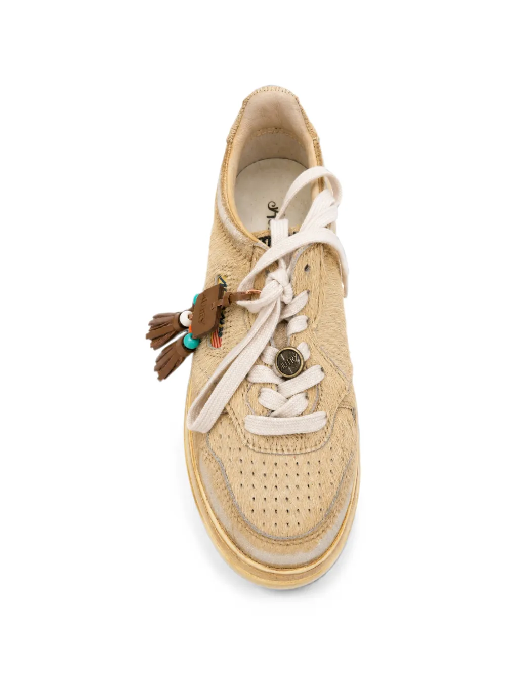 Autry beaded tassel sneakers Beige