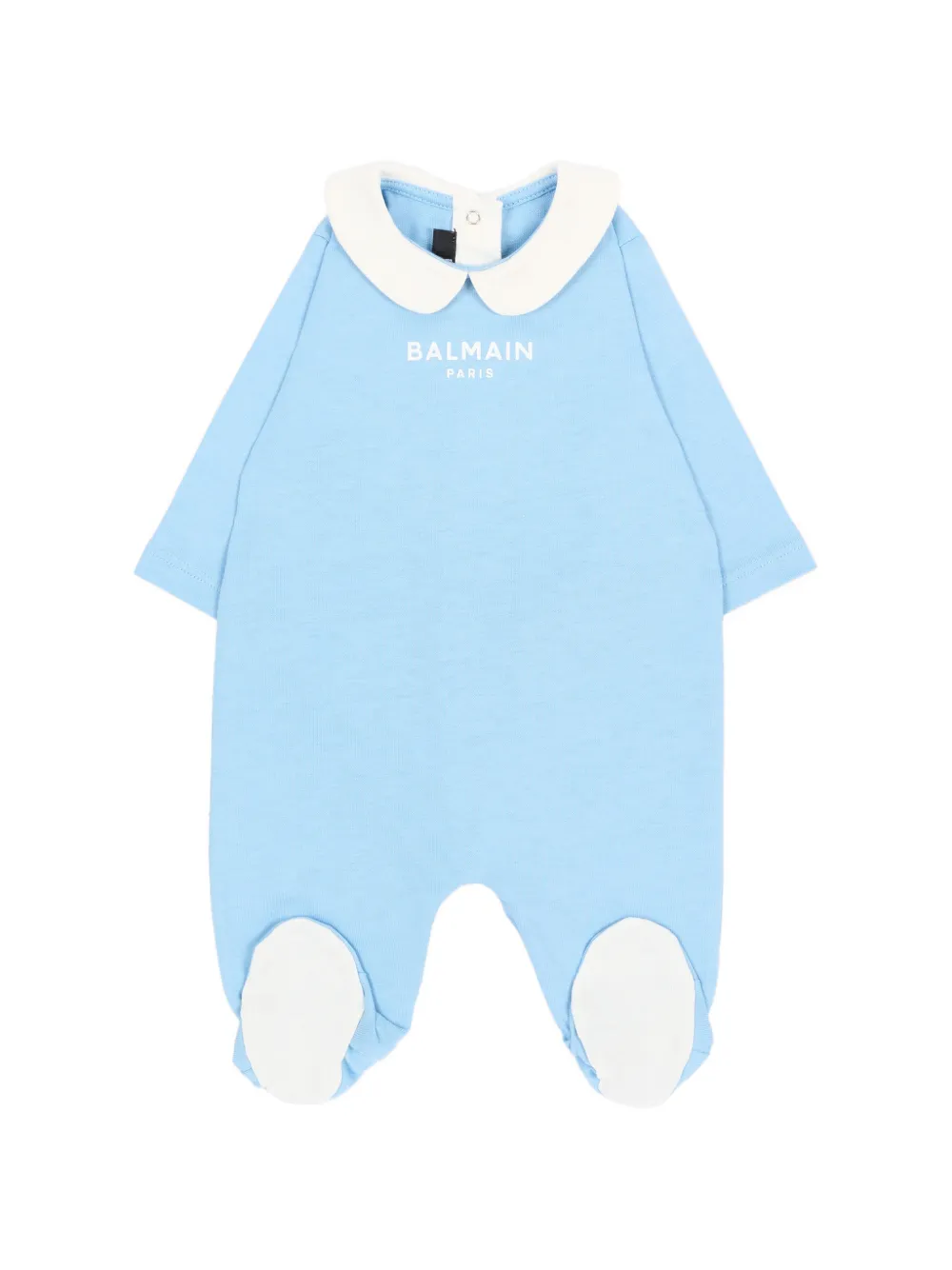 Balmain Kids Romper en muts met logo-print Blauw