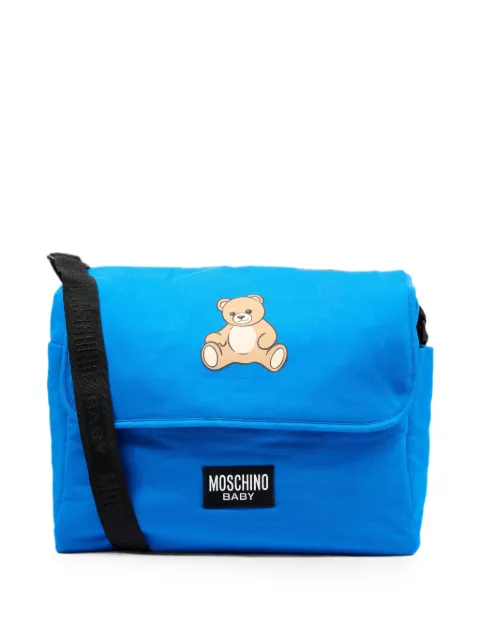 Moschino Kids pañalera con parche del logo