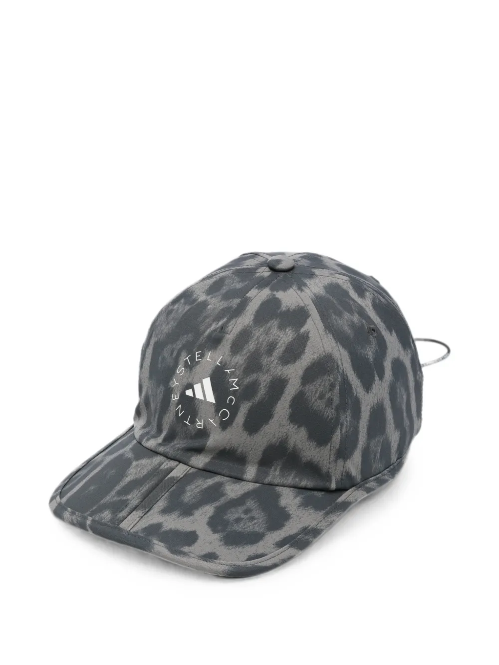 adidas by Stella McCartney leopard-print logo-print cap - Grigio