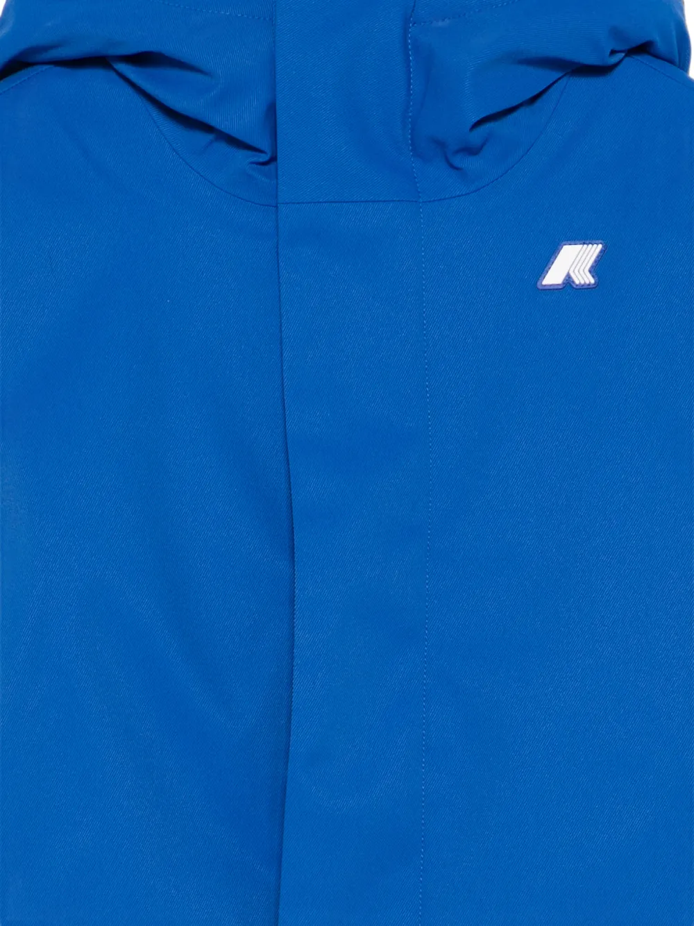 K Way Kids P. Jacko Twill Marmotta hooded logo-patch jacket Blauw