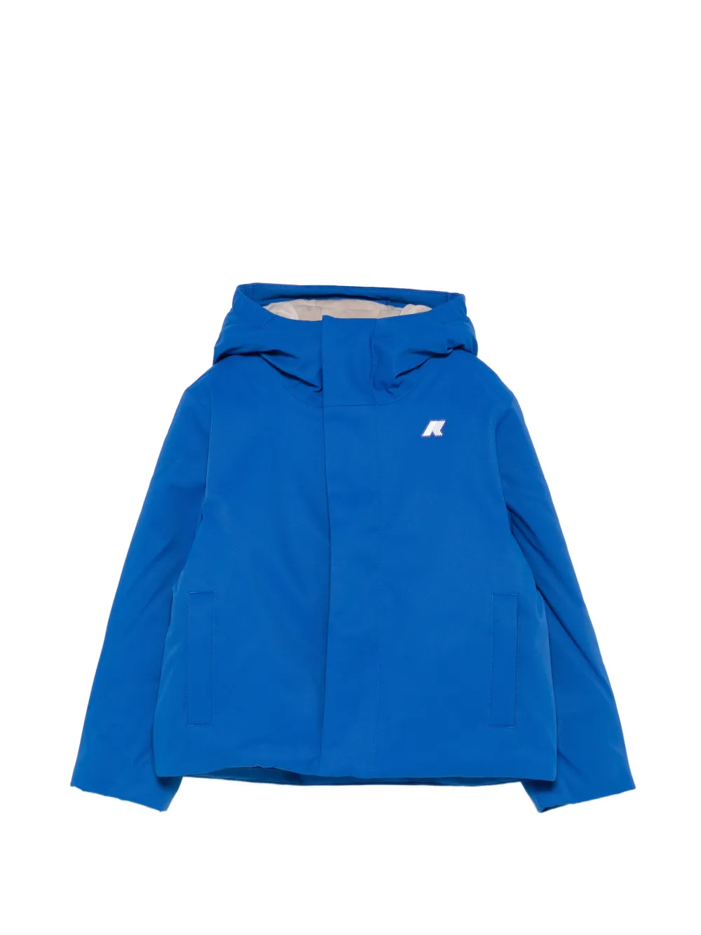 K Way Kids P. Jacko Twill Marmotta hooded logo-patch jacket Blauw