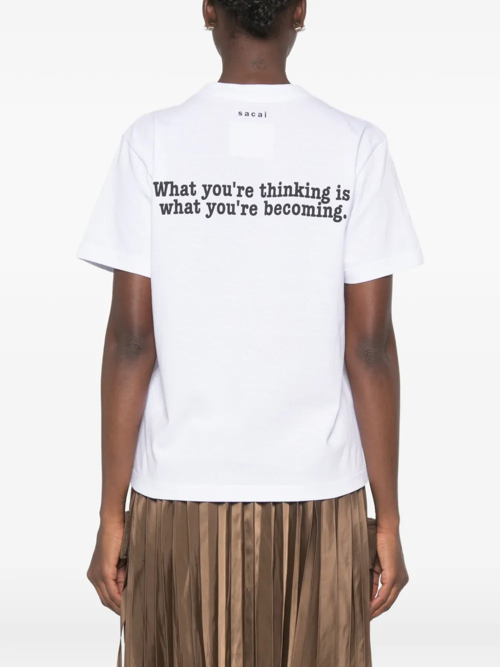 sacai graphic-print short-sleeves T-shirt Wit