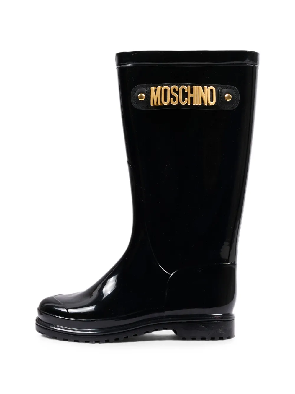 Moschino Kids logo-plaque boots Zwart