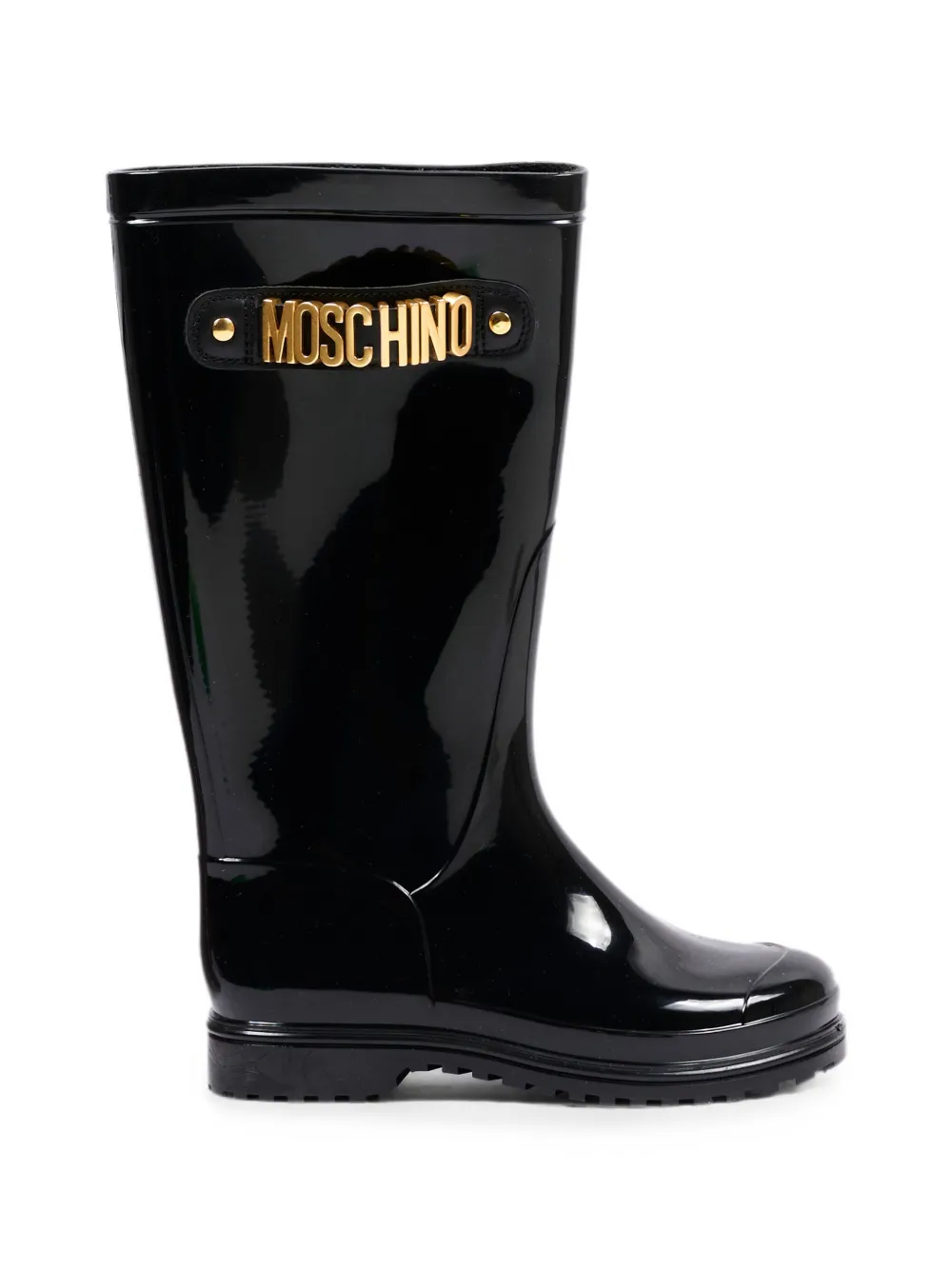Moschino Kids logo-plaque boots - Nero