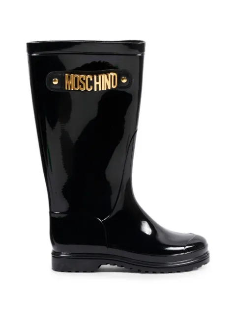 Moschino Kids logo-plaque boots