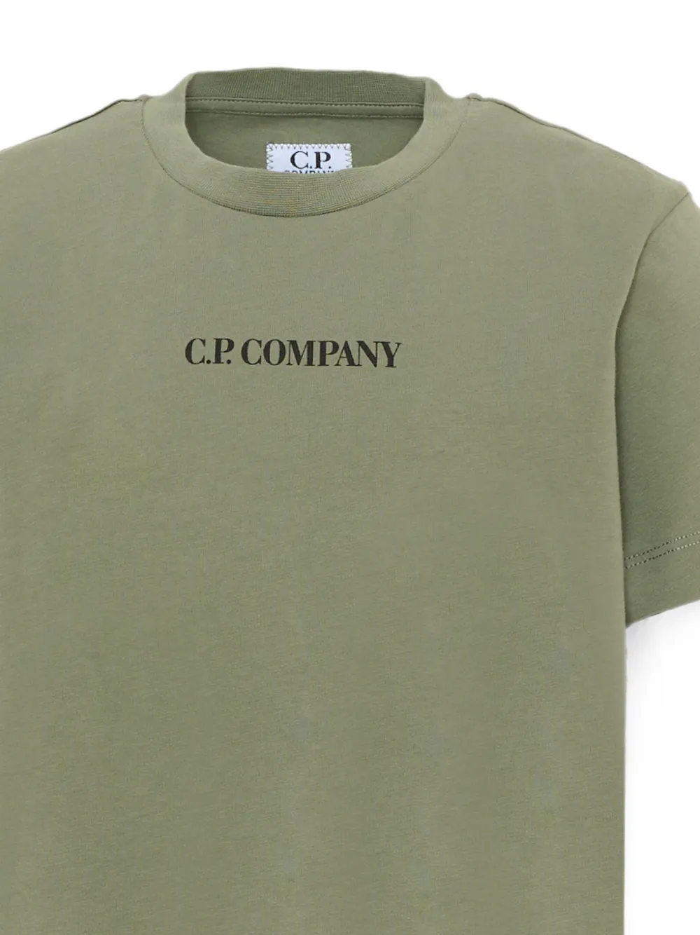 C.P. Company Kids Katoenen T-shirt met logoprint Groen