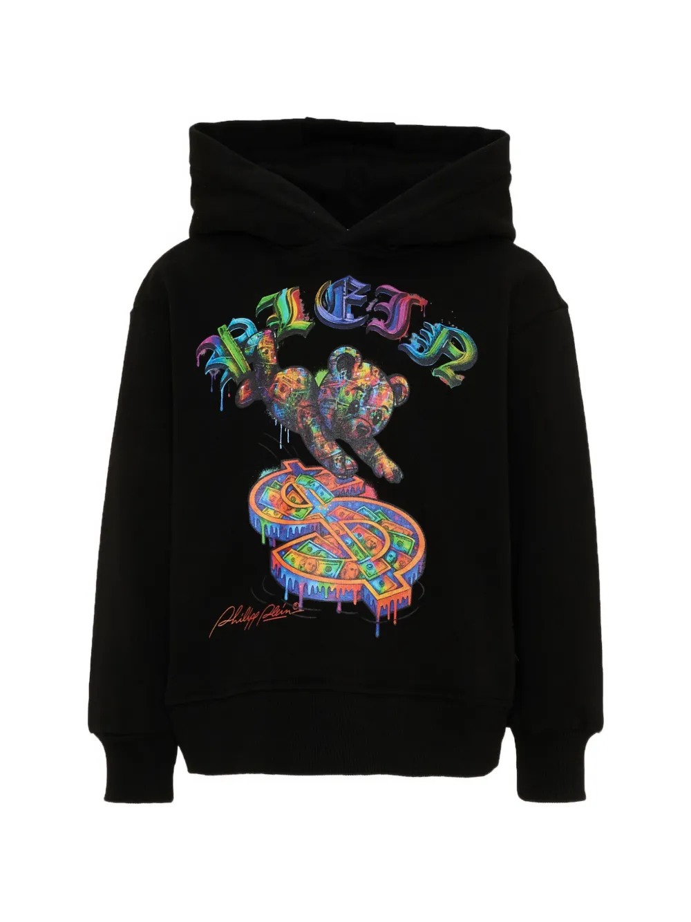 Philipp Plein Junior graphic-print cotton hoodie - Nero