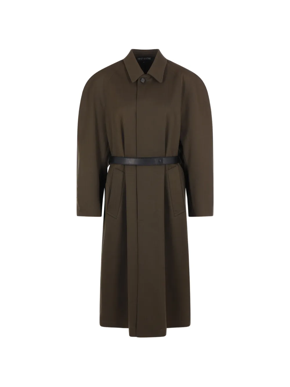 Ter Et Bantine Belted Gabardine Coat In Brown