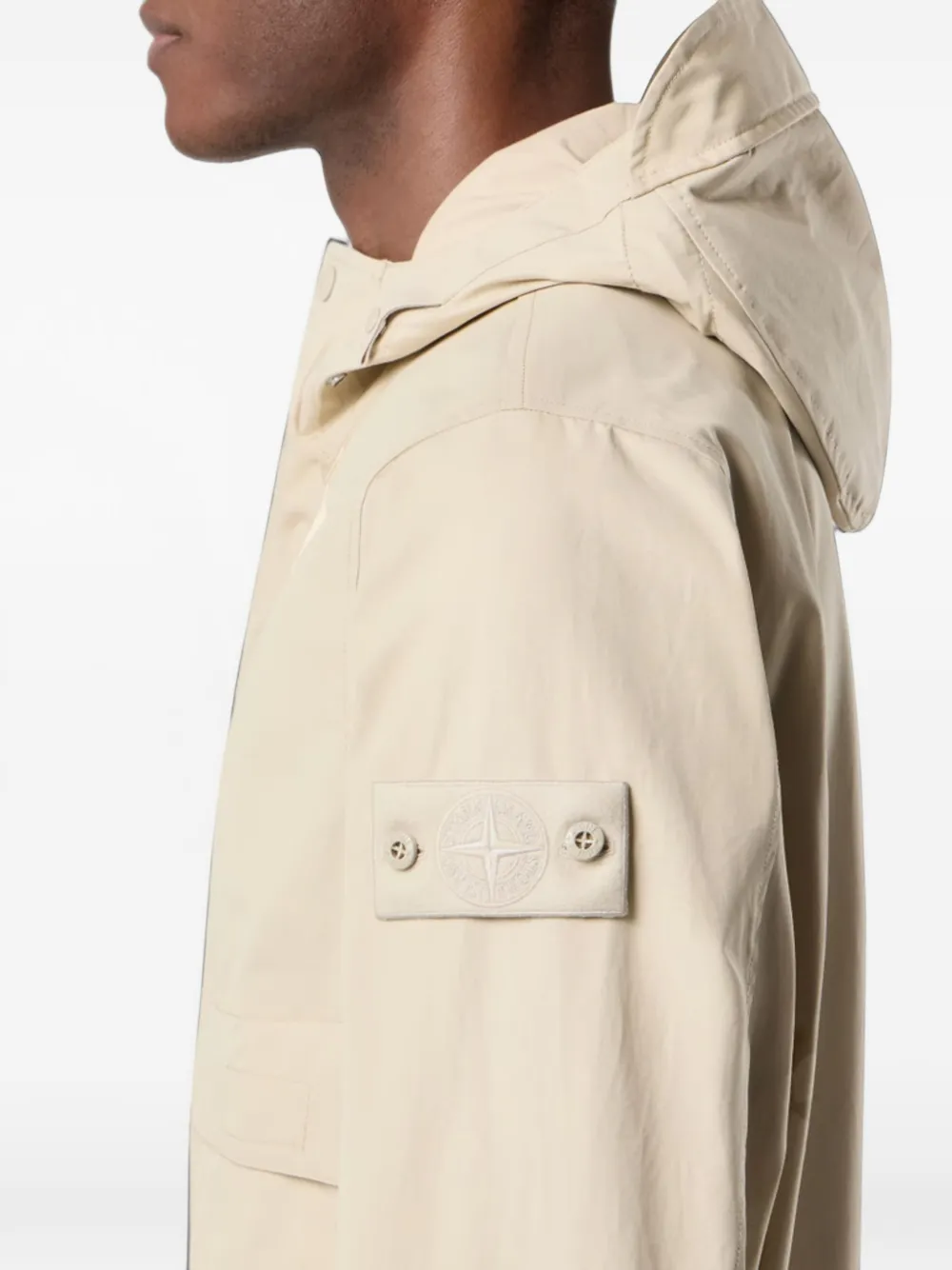 Stone Island Q100025 katoenen canvas_S. I. Ghost jack met capuchon Beige