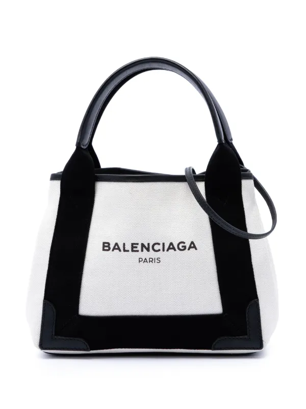 Balenciaga Pre-Owned 2018 キャンバス ネイビーカバ XS サッチェル
