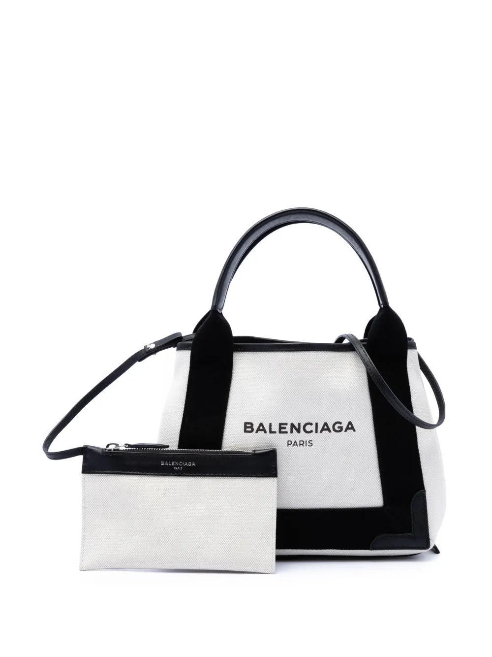 Balenciaga Pre-Owned 2018 キャンバス ネイビーカバ XS サッチェル