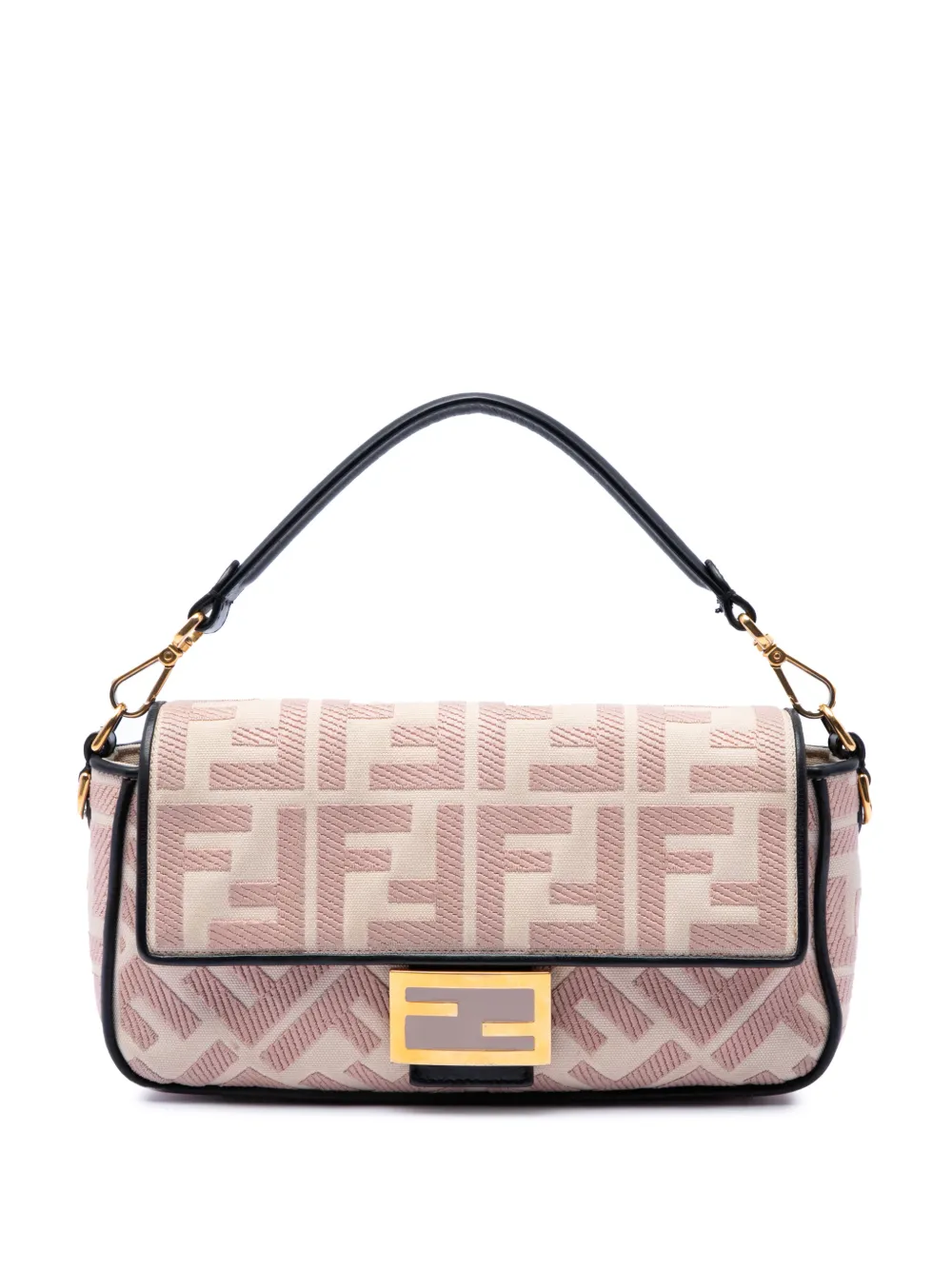 Fendi Pre-Owned 2010-2026 Zucca Embroidered Canvas Baguette satchel - Pink