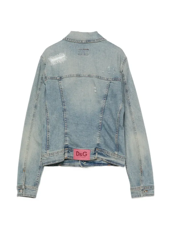 Dolce & Gabbana Pre-Owned 2000s Distressed Denim Jacket | Blue 