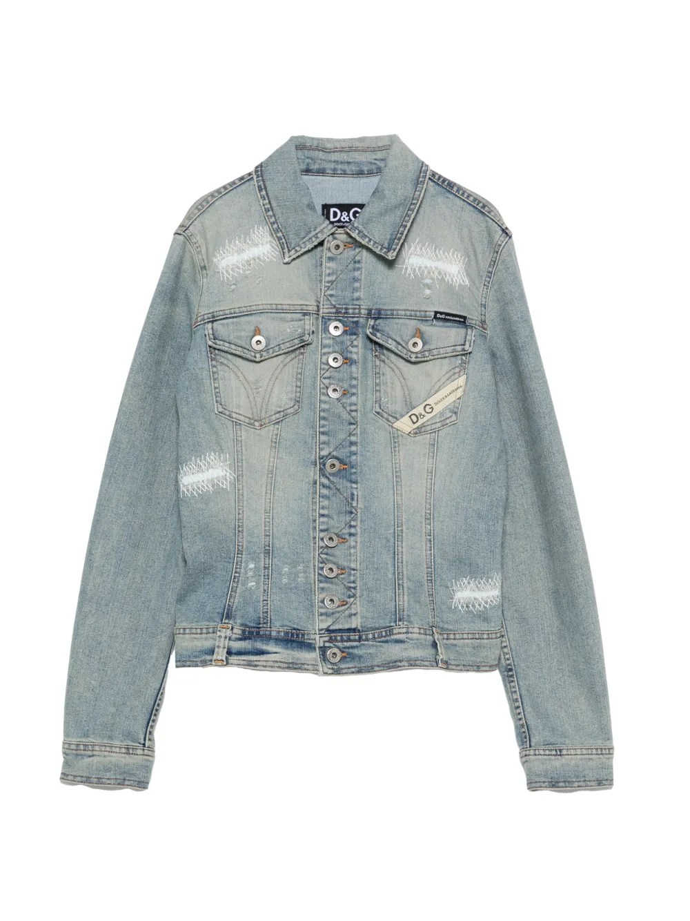 Dolce & Gabbana Pre-Owned veste en jean à effet usé (années 2000) - Bleu