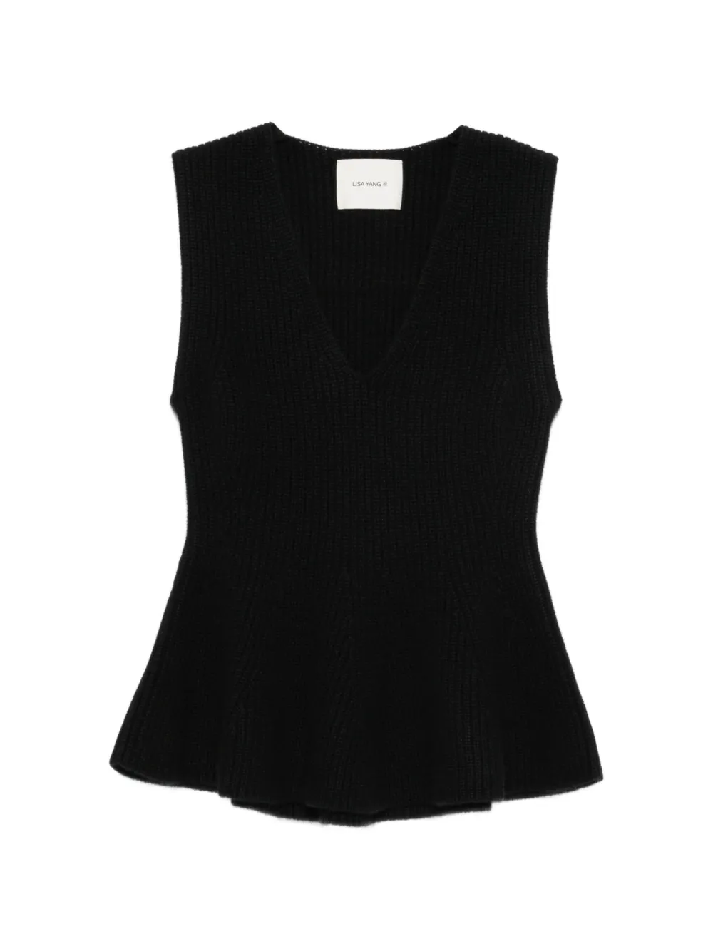 Lisa Yang ribbed-knit V-neck top - Nero