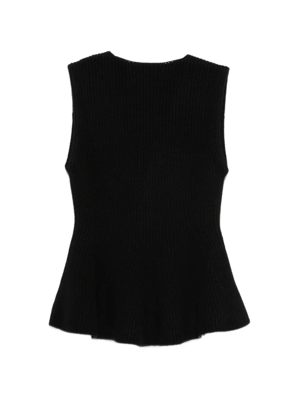 Lisa Yang ribbed-knit V-neck top Zwart