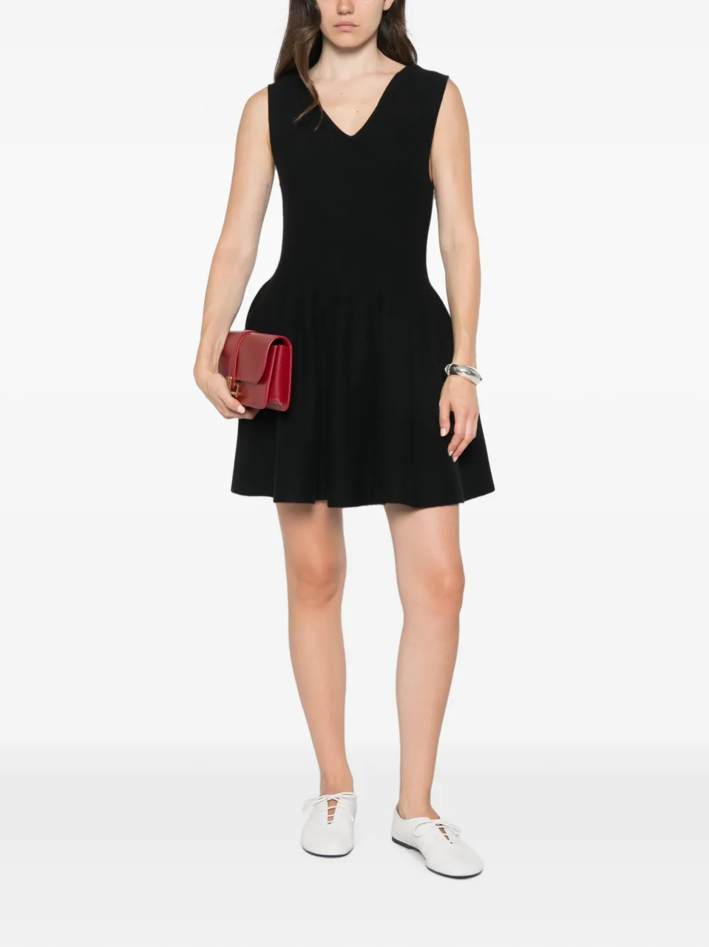 Lisa Yang Mini-jurk met V-hals Zwart