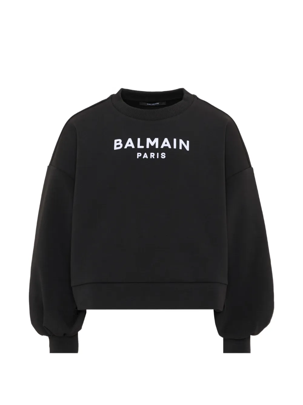 Balmain Kids logo-print puff-sleeve sweater - Nero