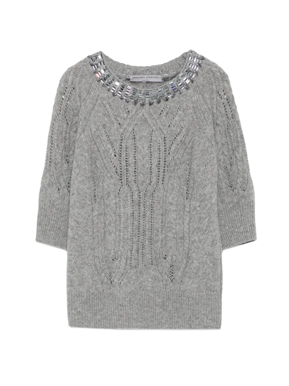 Ermanno Scervino embellished cable-knit top - Grau