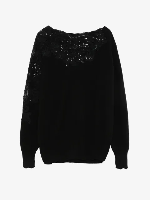 Ermanno Scervino lace-panel sequin-embellished sweater