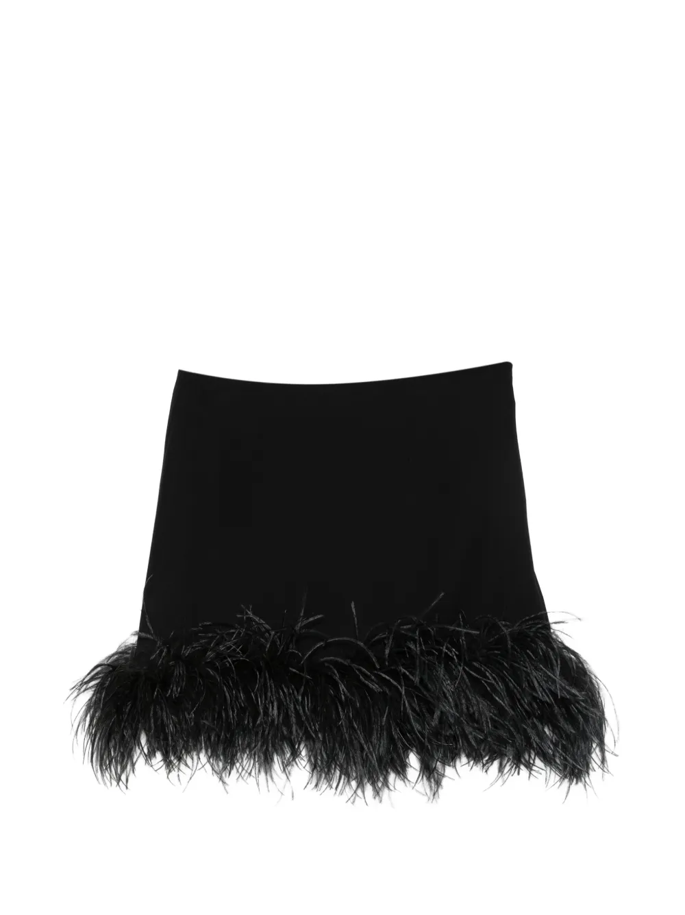 P.A.R.O.S.H. feather-trim skirt - Schwarz