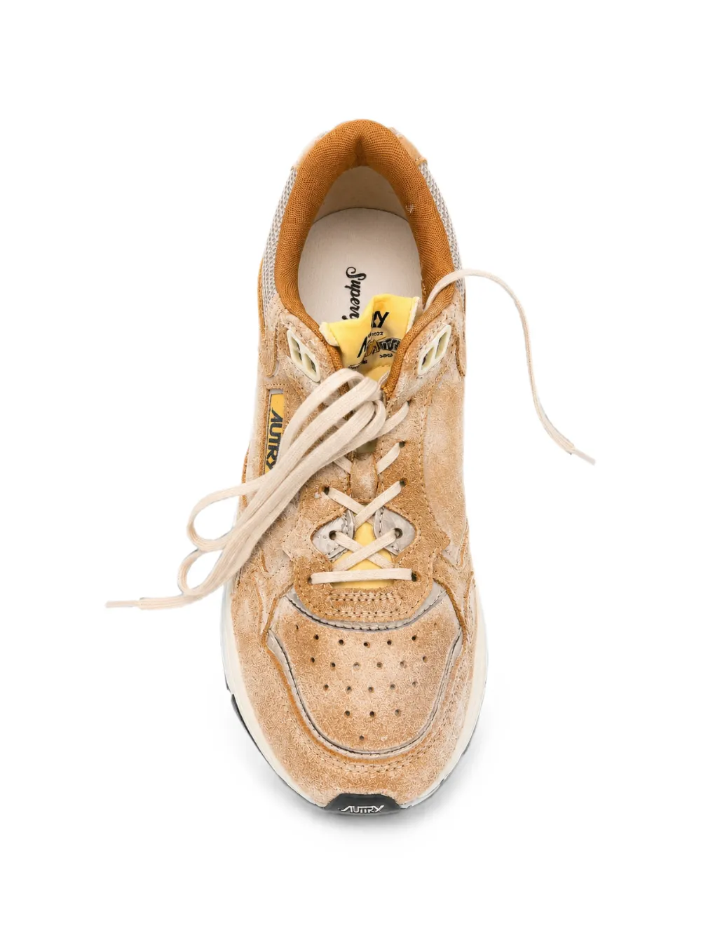 Autry Hyperway Super Vintage sneakers in milkshake and silver suede Bruin