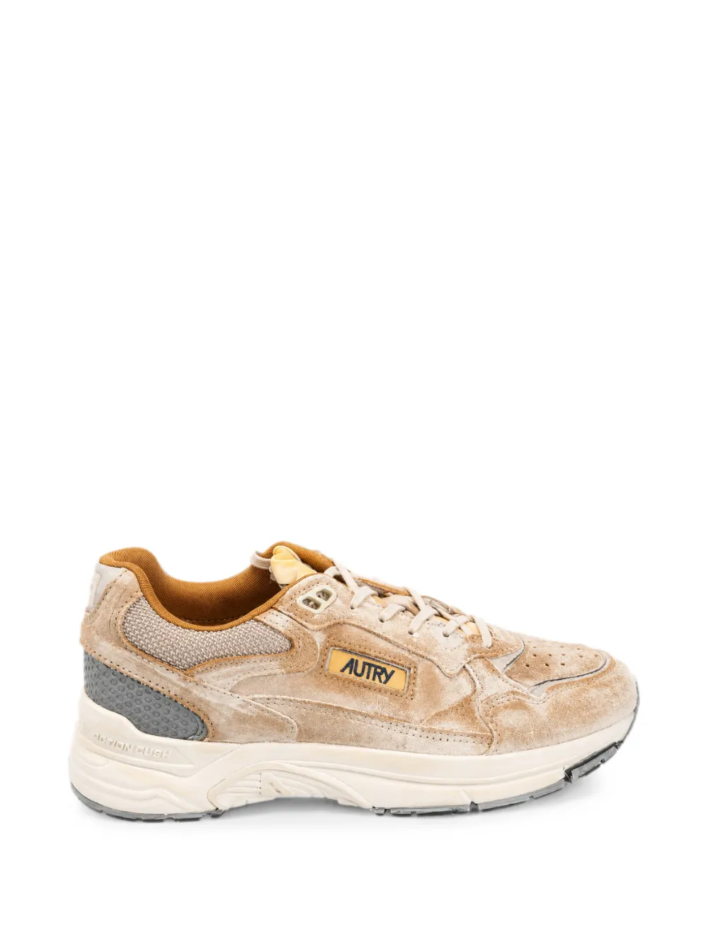 Autry Hyperway Super Vintage sneakers in milkshake and silver suede - Braun