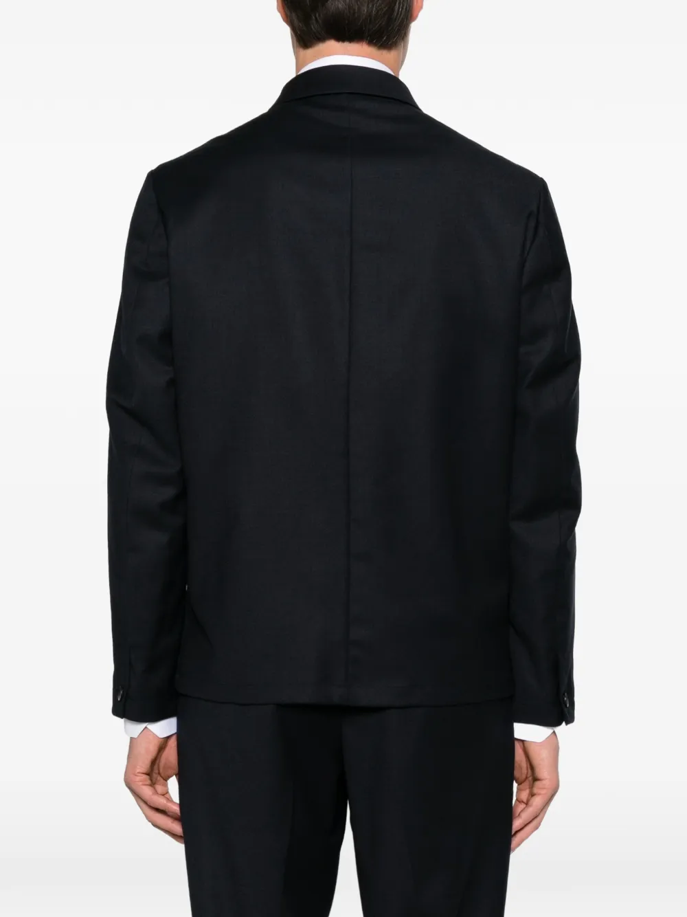 Barena Shirtjack met drie zakken en knoopsluiting Blauw