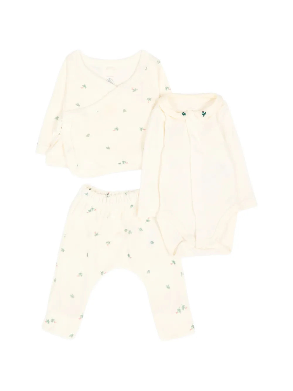Petit Bateau floral-print trousers set - Nude