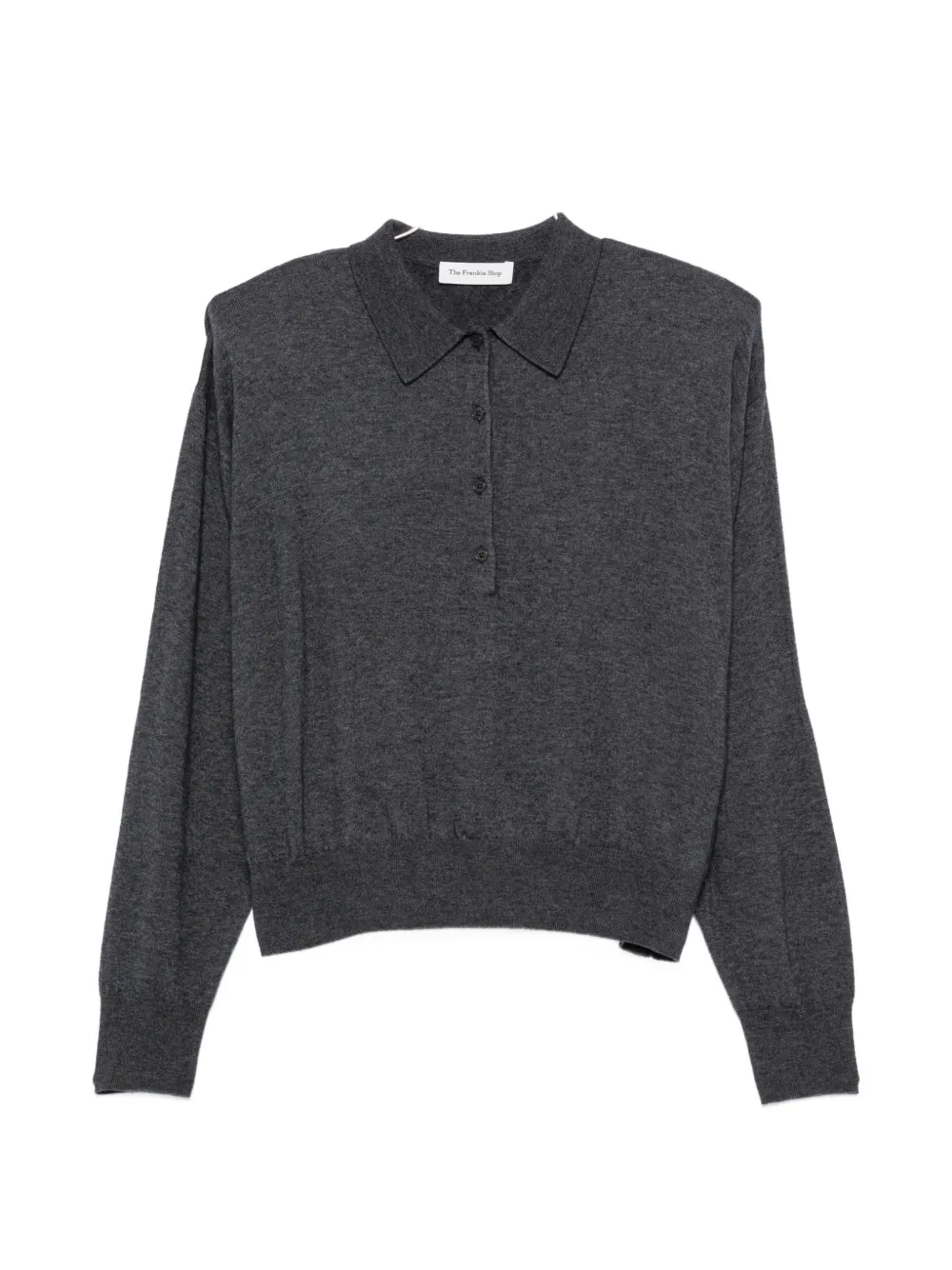 The Frankie Shop padded-shoulder polo top - Grigio