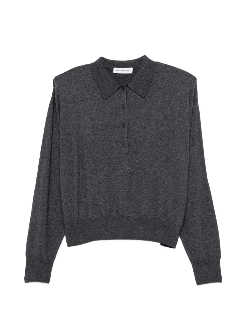 The Frankie Shop padded-shoulder polo top - Grigio