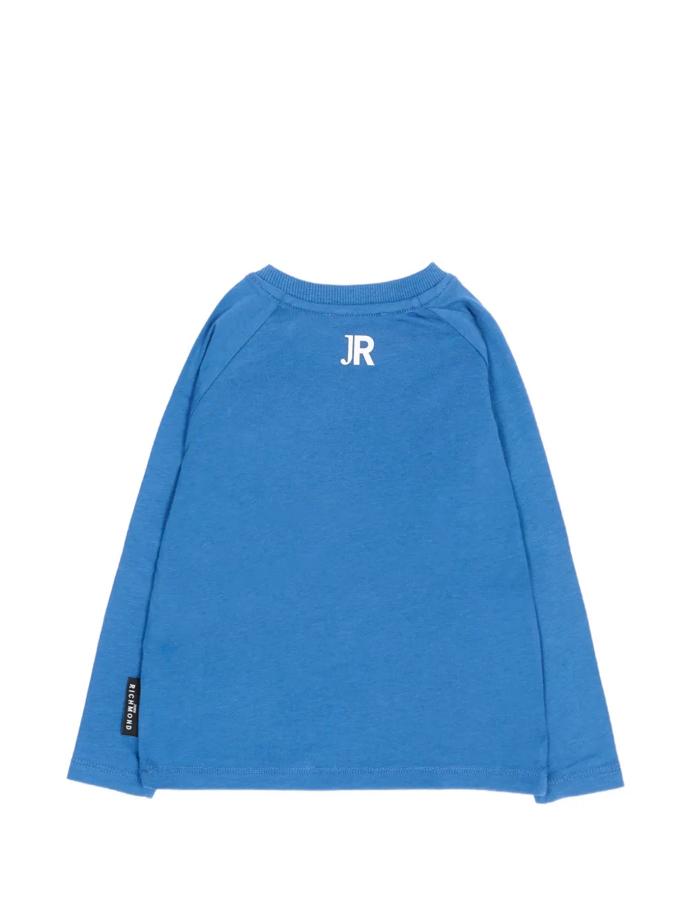 John Richmond Junior T-shirt met logoprint en knoop op de schouders Blauw