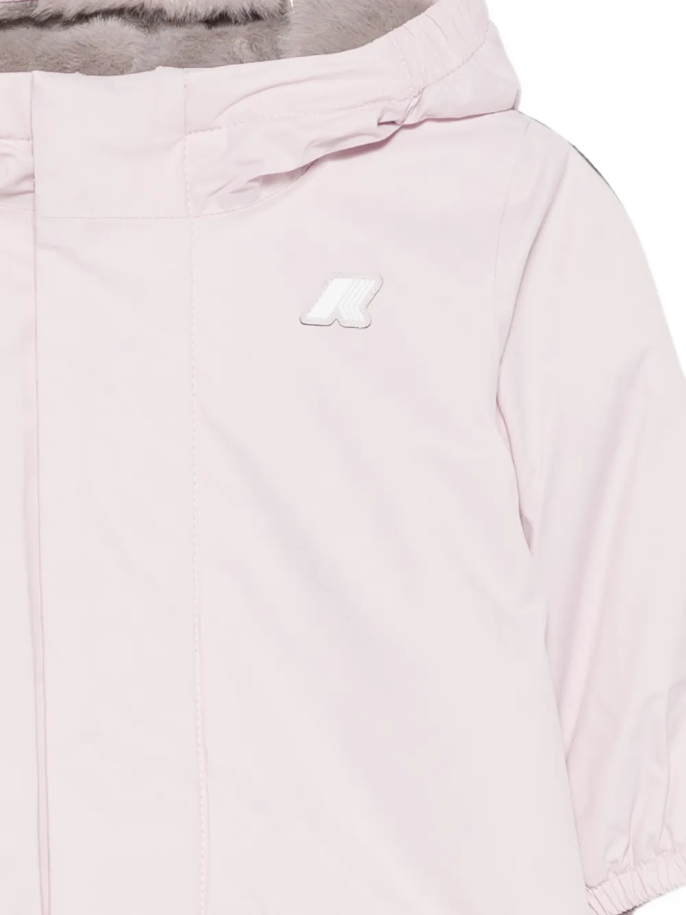K Way Kids Gewatteerd jack met logopatch Roze