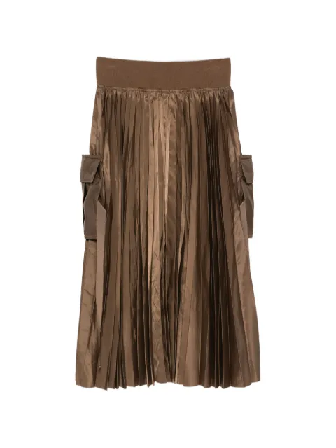 sacai pleated midi skirt