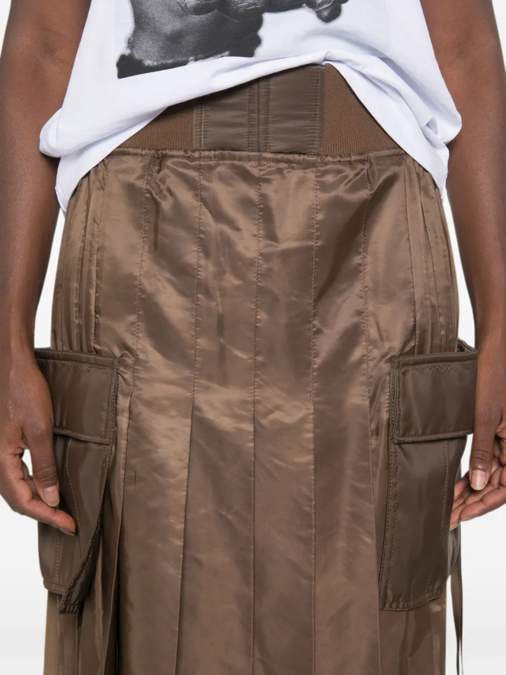 sacai Midi-plooirok Bruin