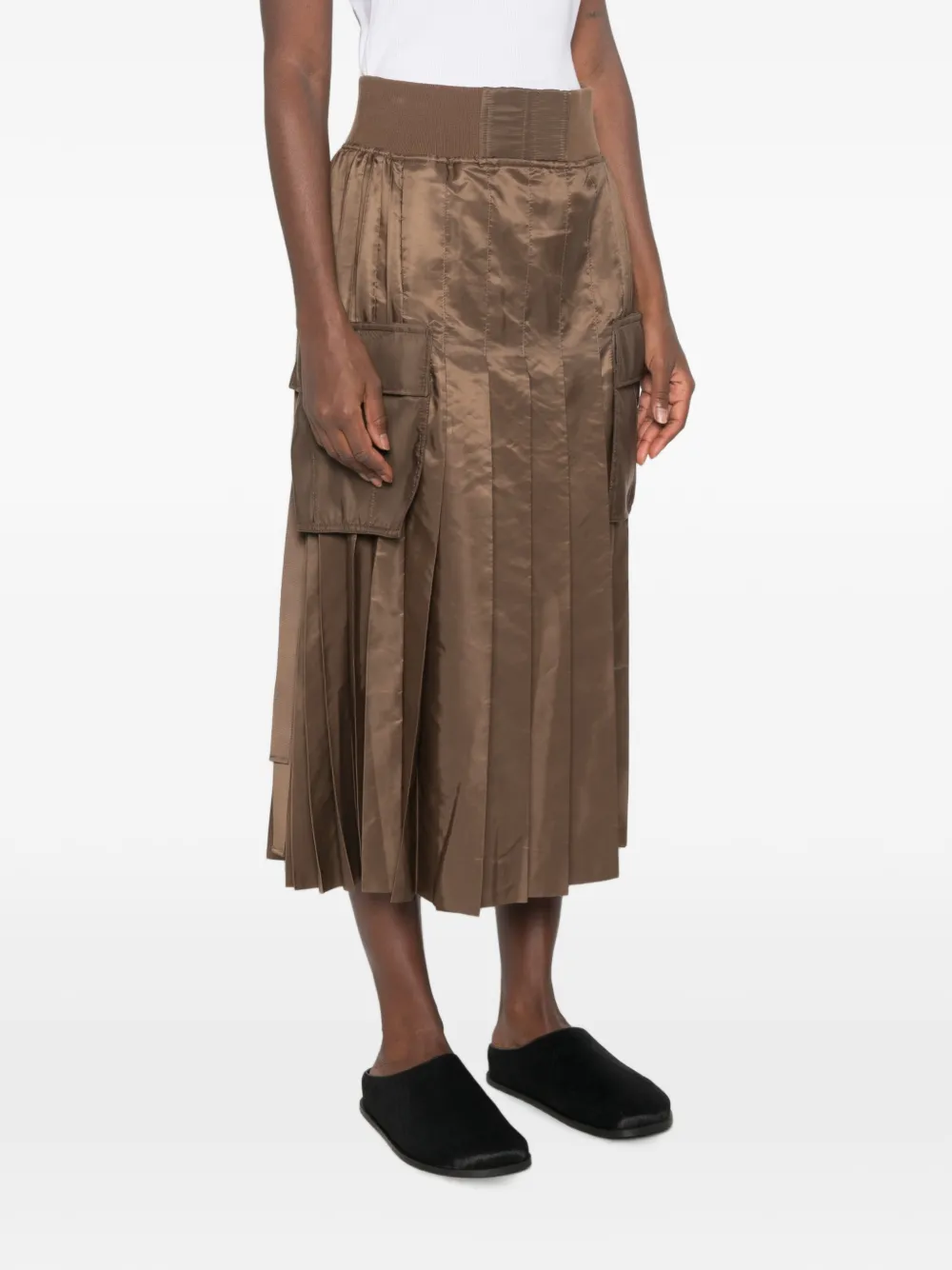 sacai Midi-plooirok Bruin