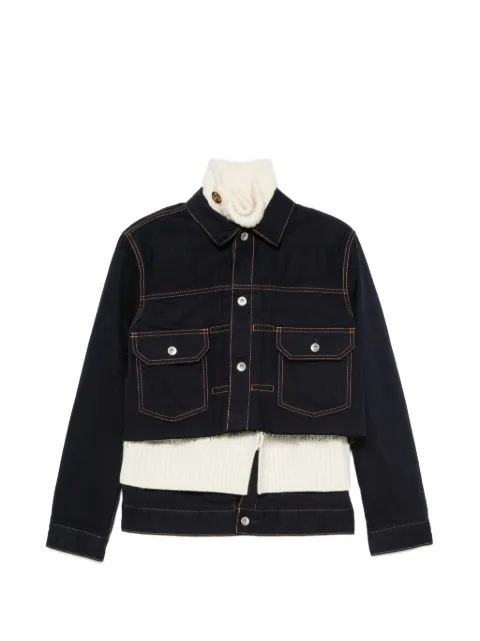sacai layered-design raw-cut jacket