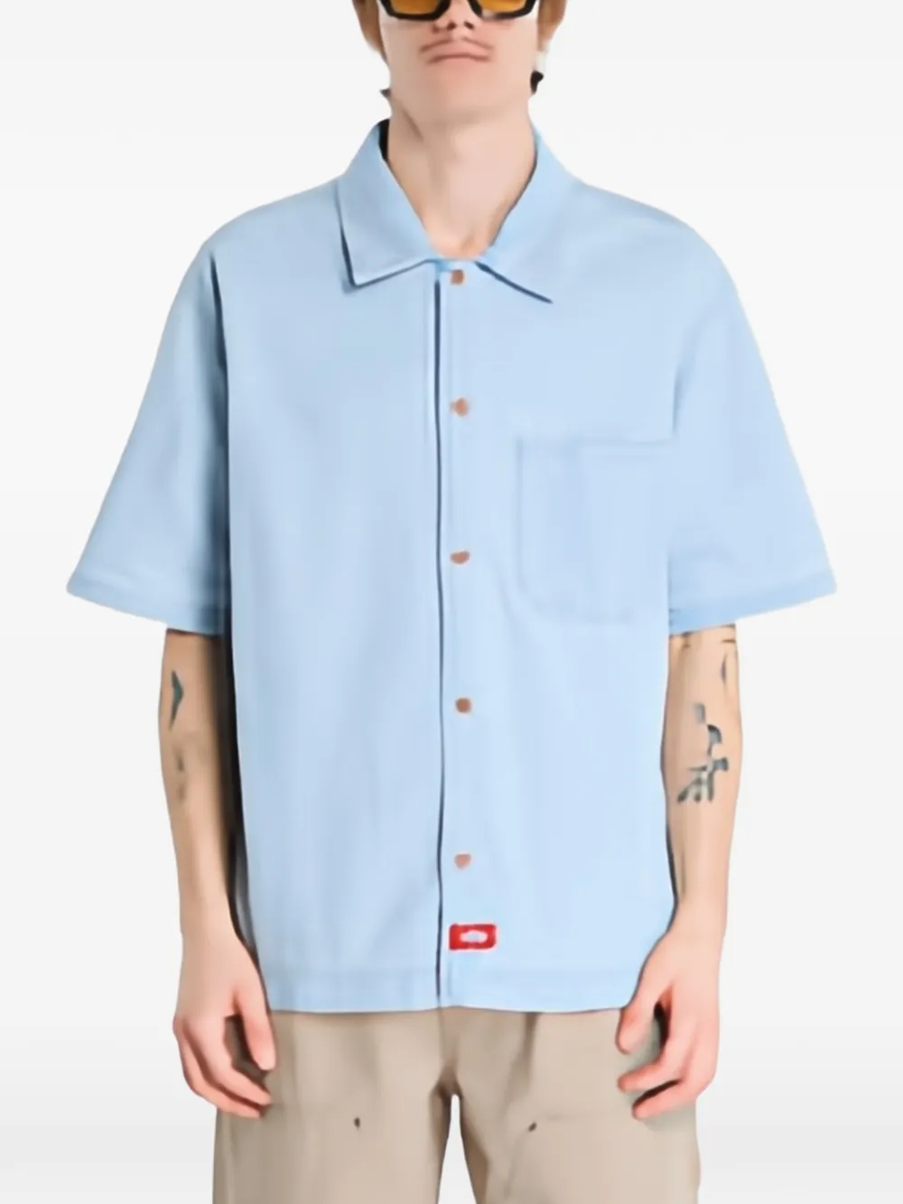 Dickies Denim Short-sleeve Shirt In Blue